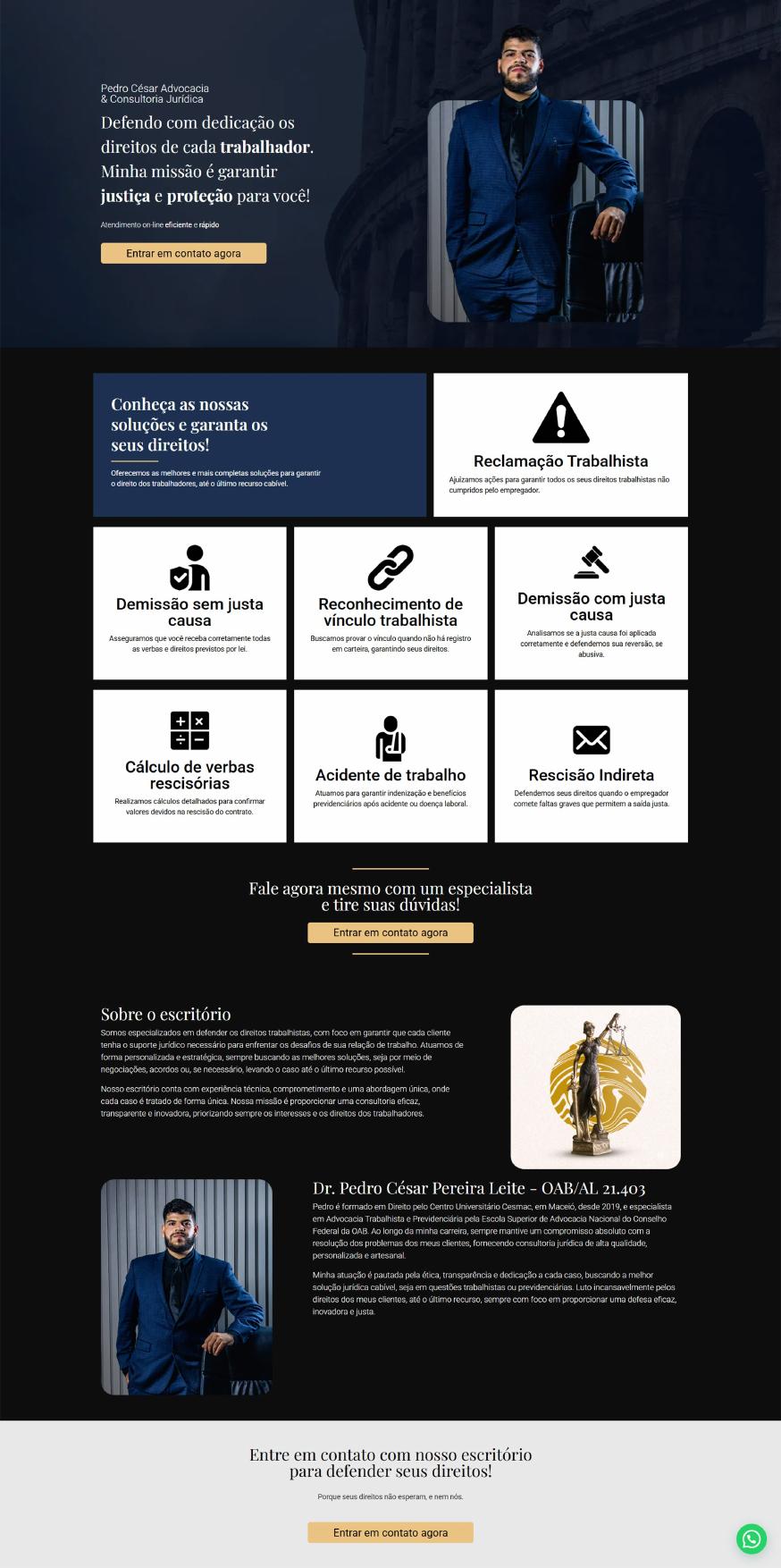 Pré-visualização do projeto Pedro César Advocacia